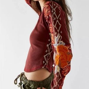 Free People Amara thermal Embroidery Size Small,